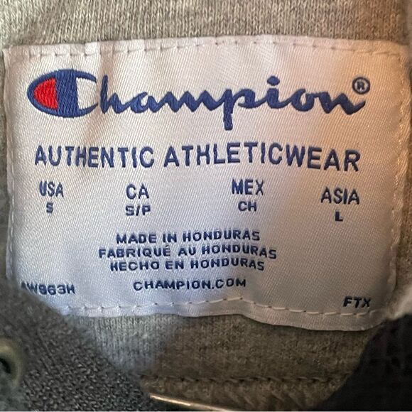 Mens Champion hoodie sweatshirt Size Small black camouflage logo - Picture 2 of 2